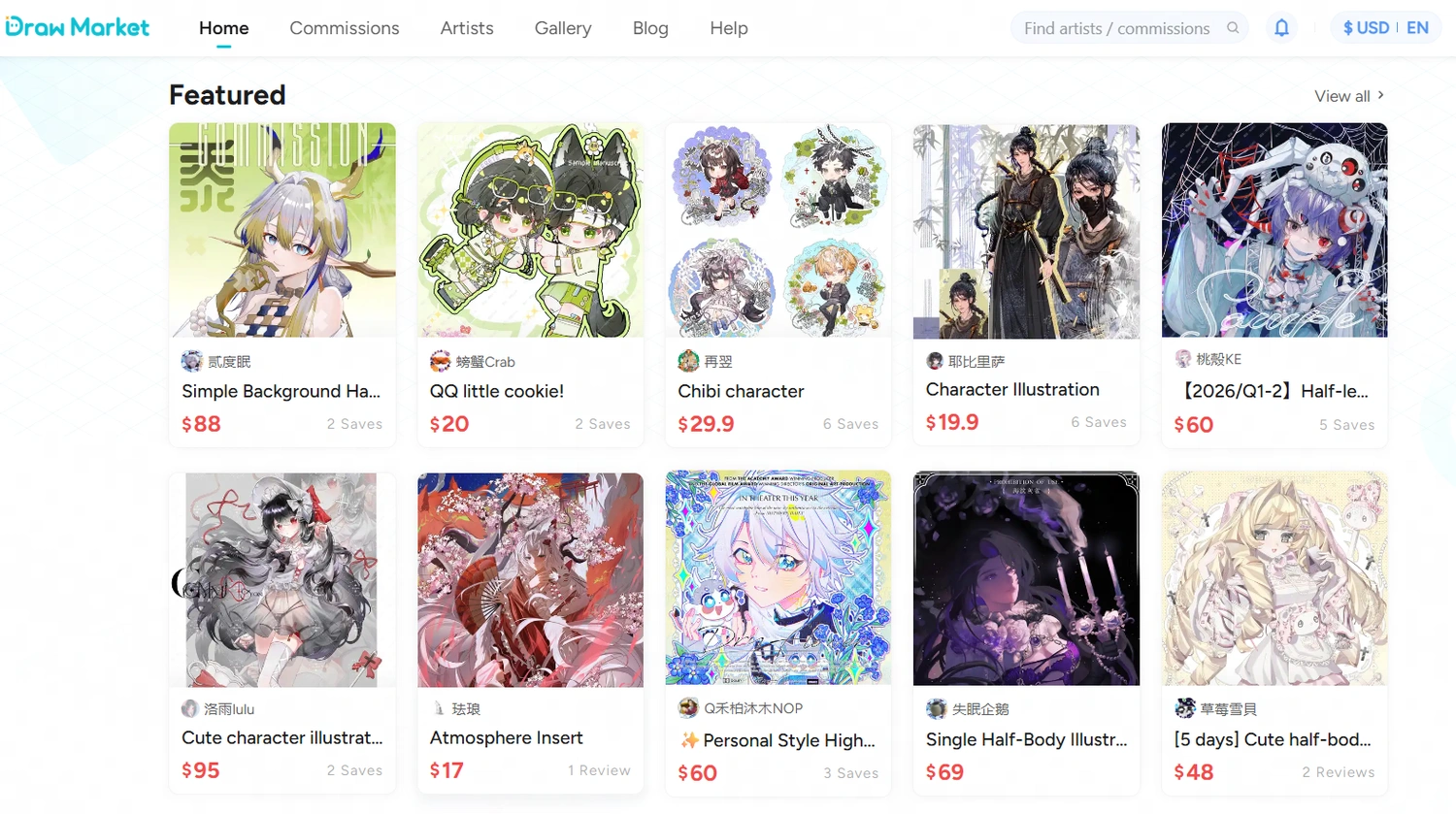 draw market featured commission