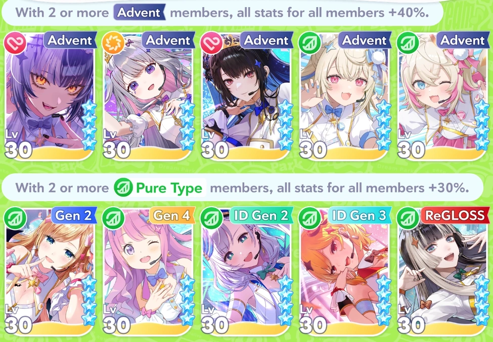 hololive Dreams 角色编组