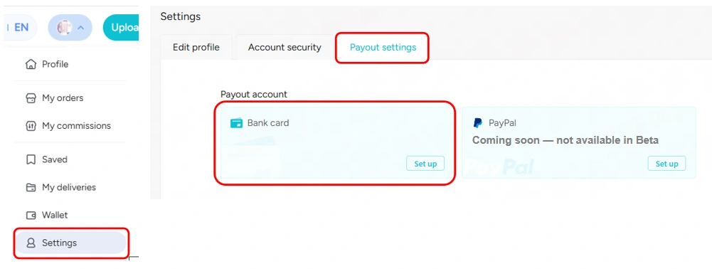 bing payout account