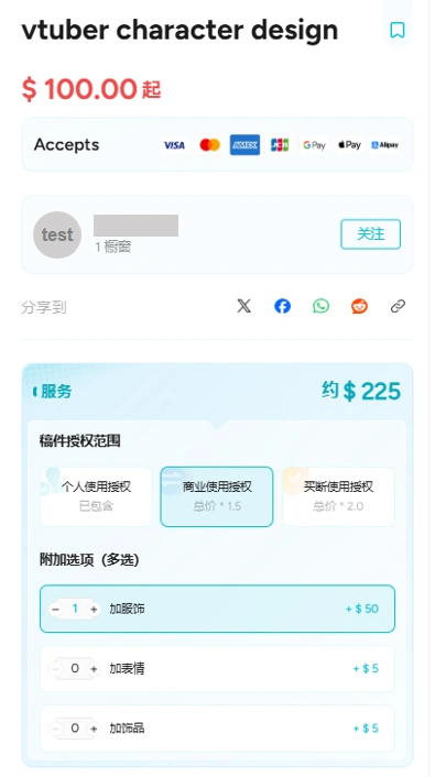 加价清单案例图示